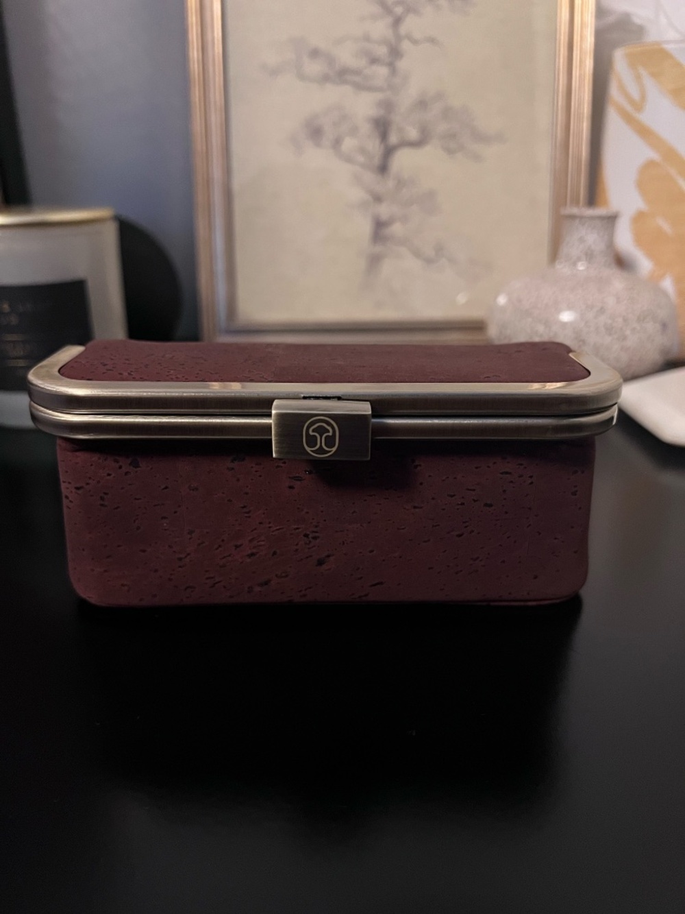 NWT Laflore Paris Cognac Makeup Case